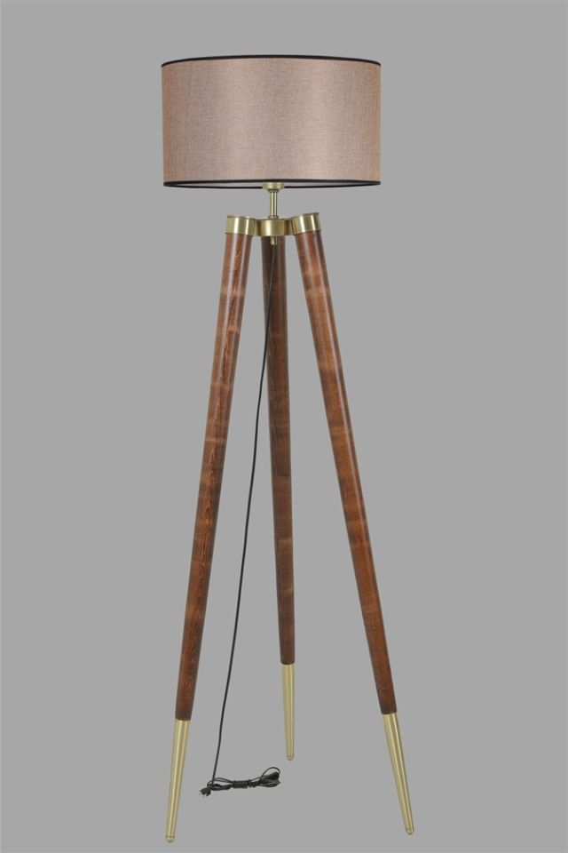 STİL CEVİZ LAMBADER SİLİNDİR KOYU HASIR ABAJURLU