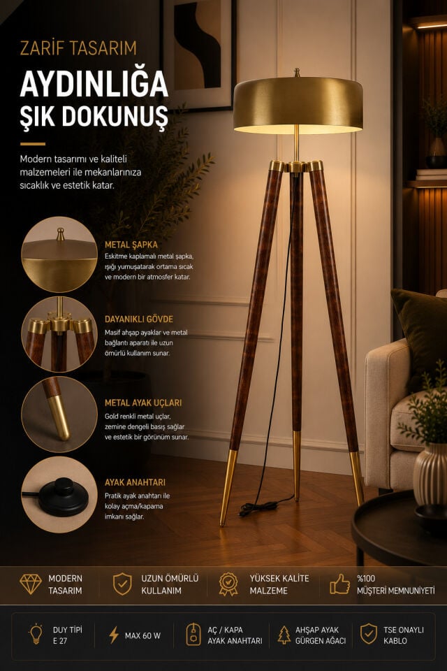 STİL CEVİZ LAMBADER ESKİTME BÜYÜK RETRO 8 BAŞLIKLI