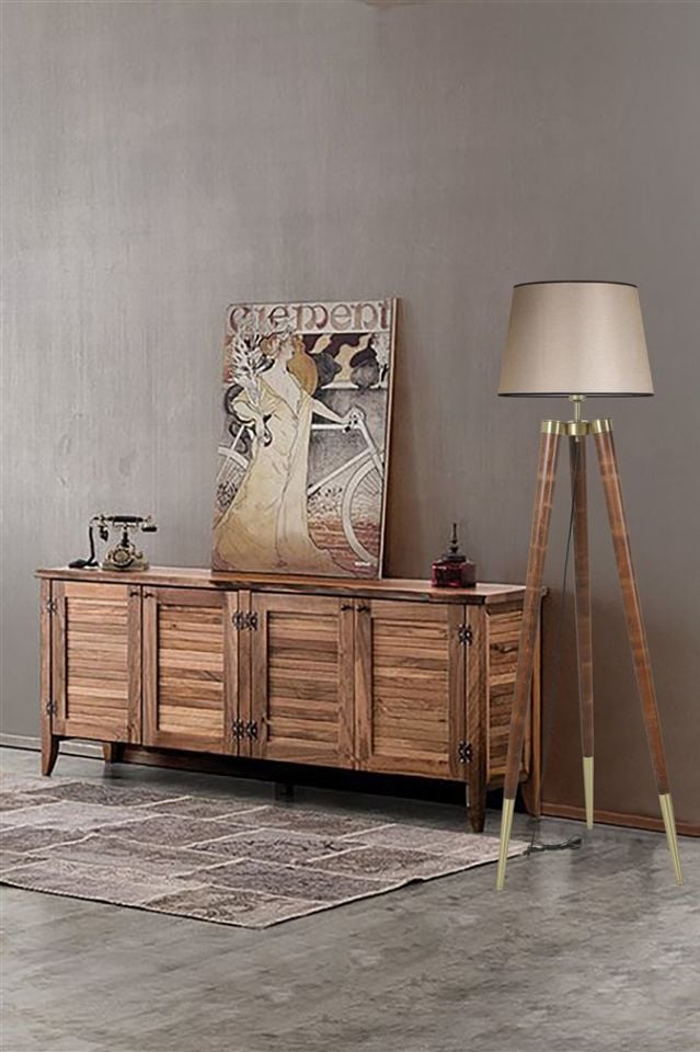 STİL CEVİZ LAMBADER PRAMİT AÇIK HASIR ABAJURLU