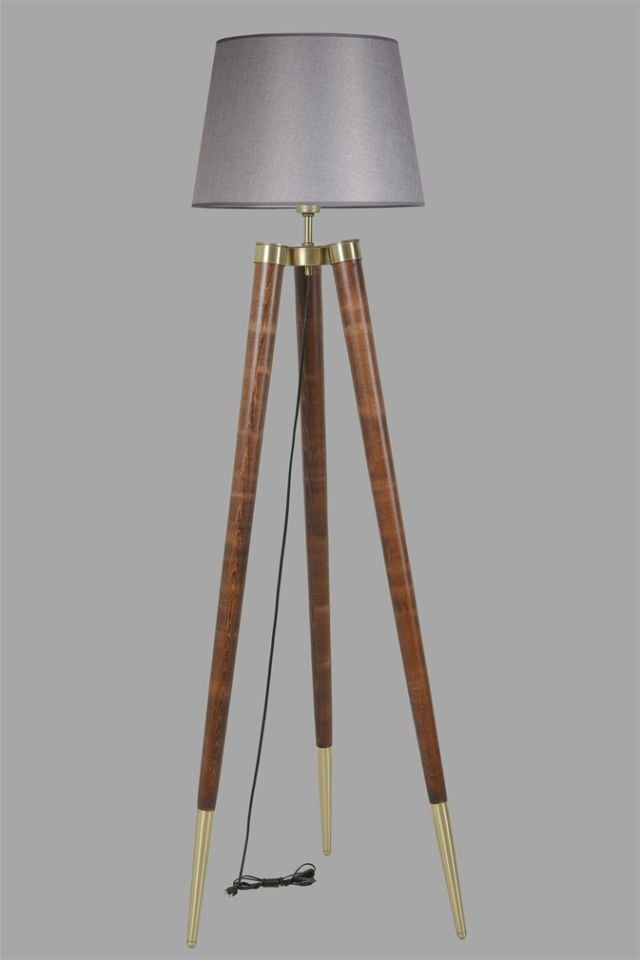 STİL CEVİZ LAMBADER PRAMİT KOYU GRİ ABAJURLU