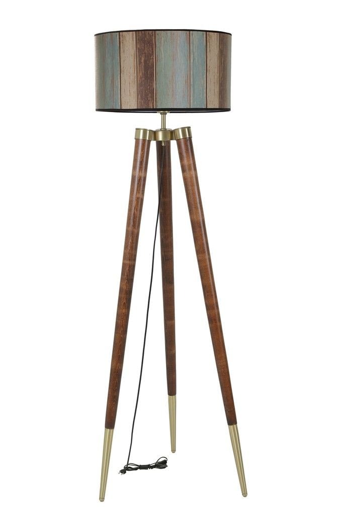 STİL CEVİZ LAMBADER SİLİNDİR RENKLİ ABAJURLU