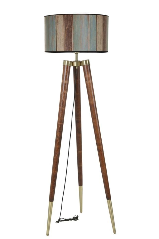 STİL CEVİZ LAMBADER SİLİNDİR RENKLİ ABAJURLU