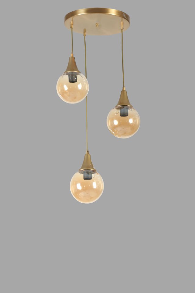 AFRA 3 LÜ TEPSİLİ ESKİTME BAL CAMLI SARKIT