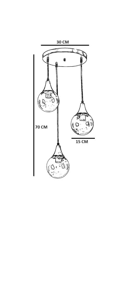 AFRA 3 LÜ TEPSİLİ ESKİTME BAL CAMLI SARKIT