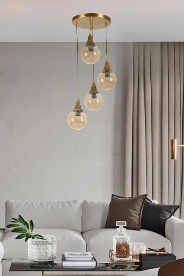 AFRA 4 LÜ TEPSİLİ ESKİTME BAL CAMLI SARKIT