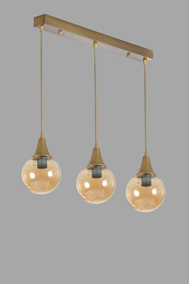 AFRA 3 LÜ SIRALI ESKİTME BAL CAMLI SARKIT