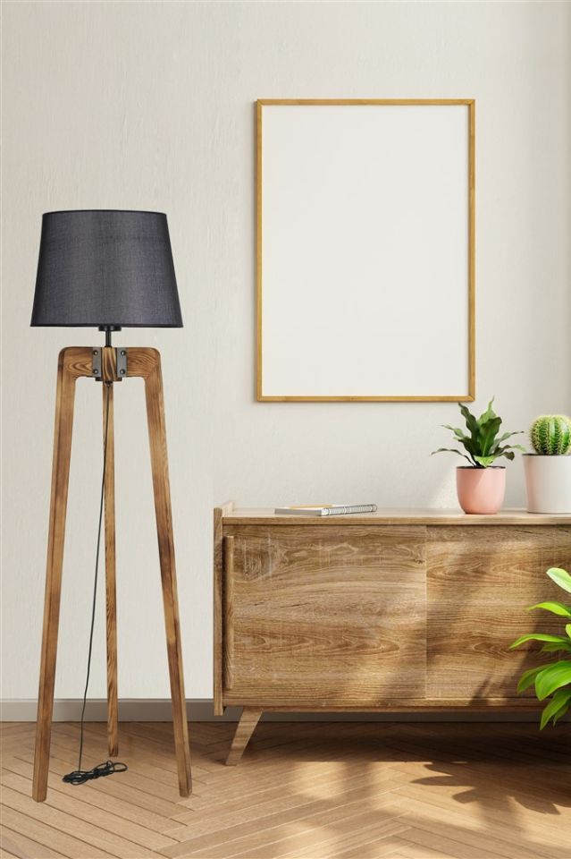 ÇAĞLA YANIK LAMBADER PRAMİT HASIR SİYAH ABAJURLU