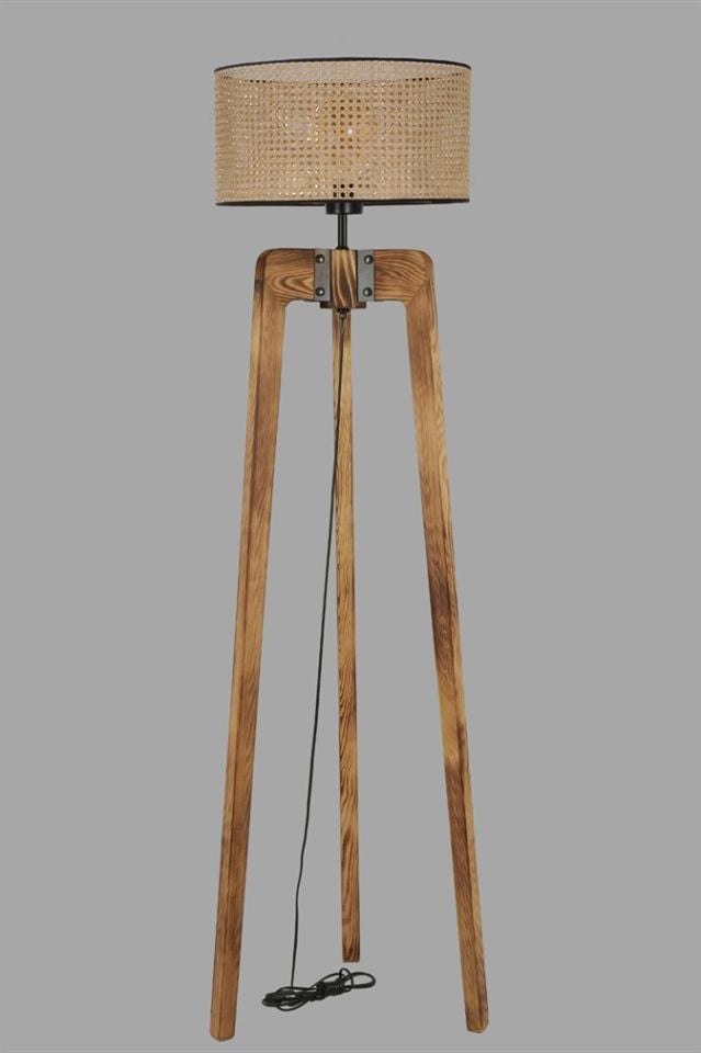 ÇAĞLA YANIK LAMBADER SİLİNDİR RATAN ABAJURLU