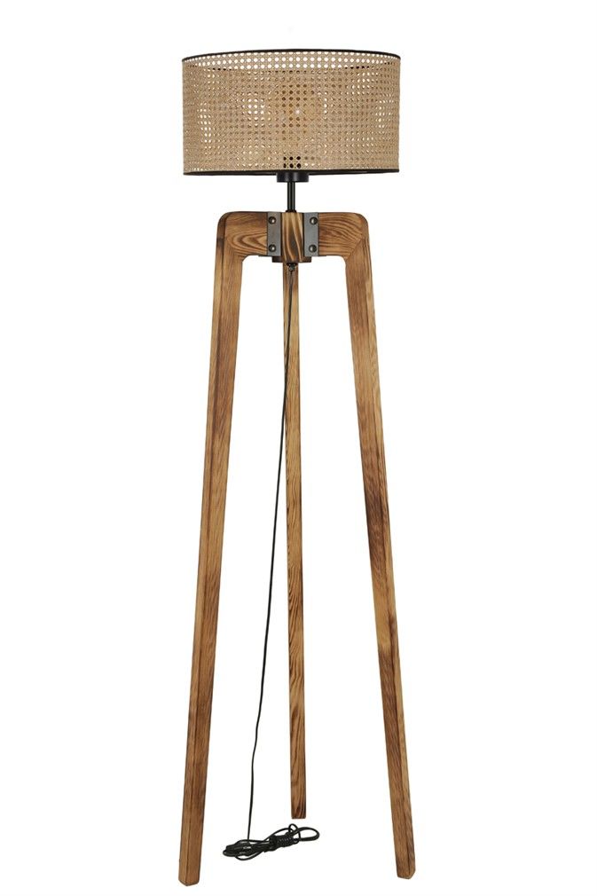 ÇAĞLA YANIK LAMBADER SİLİNDİR RATAN ABAJURLU