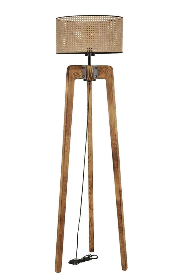 ÇAĞLA YANIK LAMBADER SİLİNDİR RATAN ABAJURLU