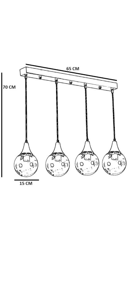 AFRA 4 LÜ SIRALI ESKİTME BEYAZ CAMLI SARKIT