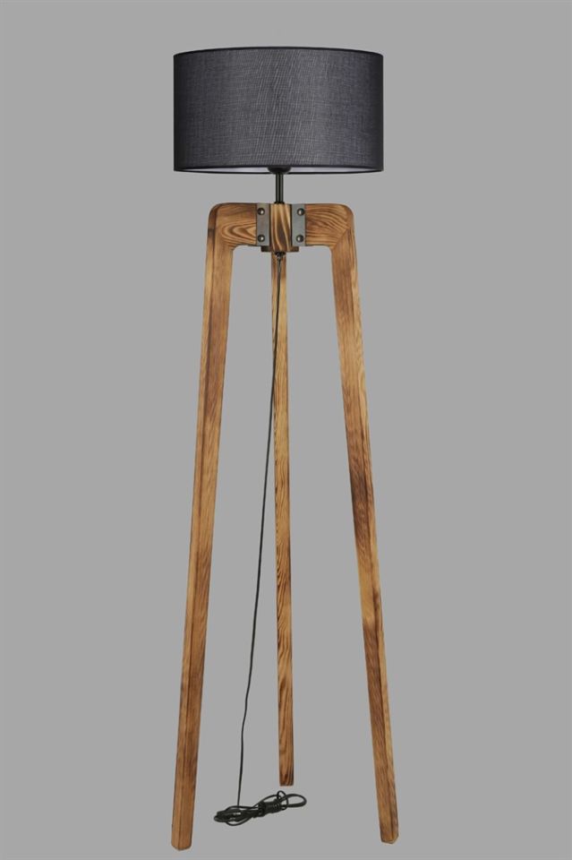 ÇAĞLA YANIK LAMBADER SİLİNDİR HASIR SİYAH ABAJURLU