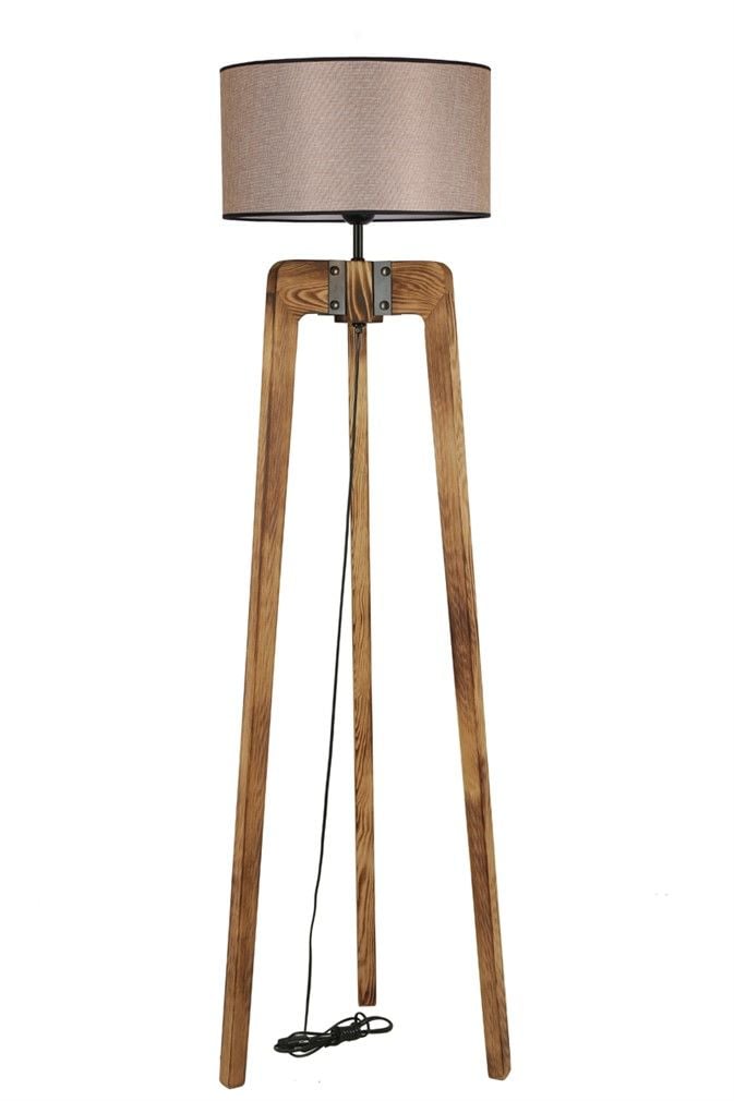 ÇAĞLA YANIK LAMBADER SİLİNDİR KOYU HASIR ABAJURLU