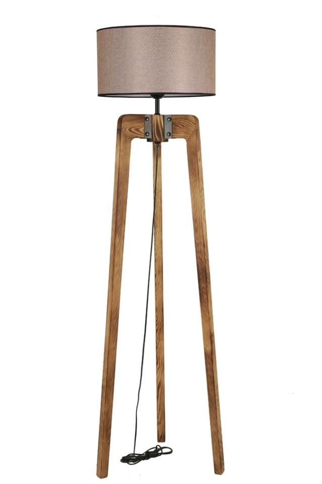 ÇAĞLA YANIK LAMBADER SİLİNDİR KOYU HASIR ABAJURLU