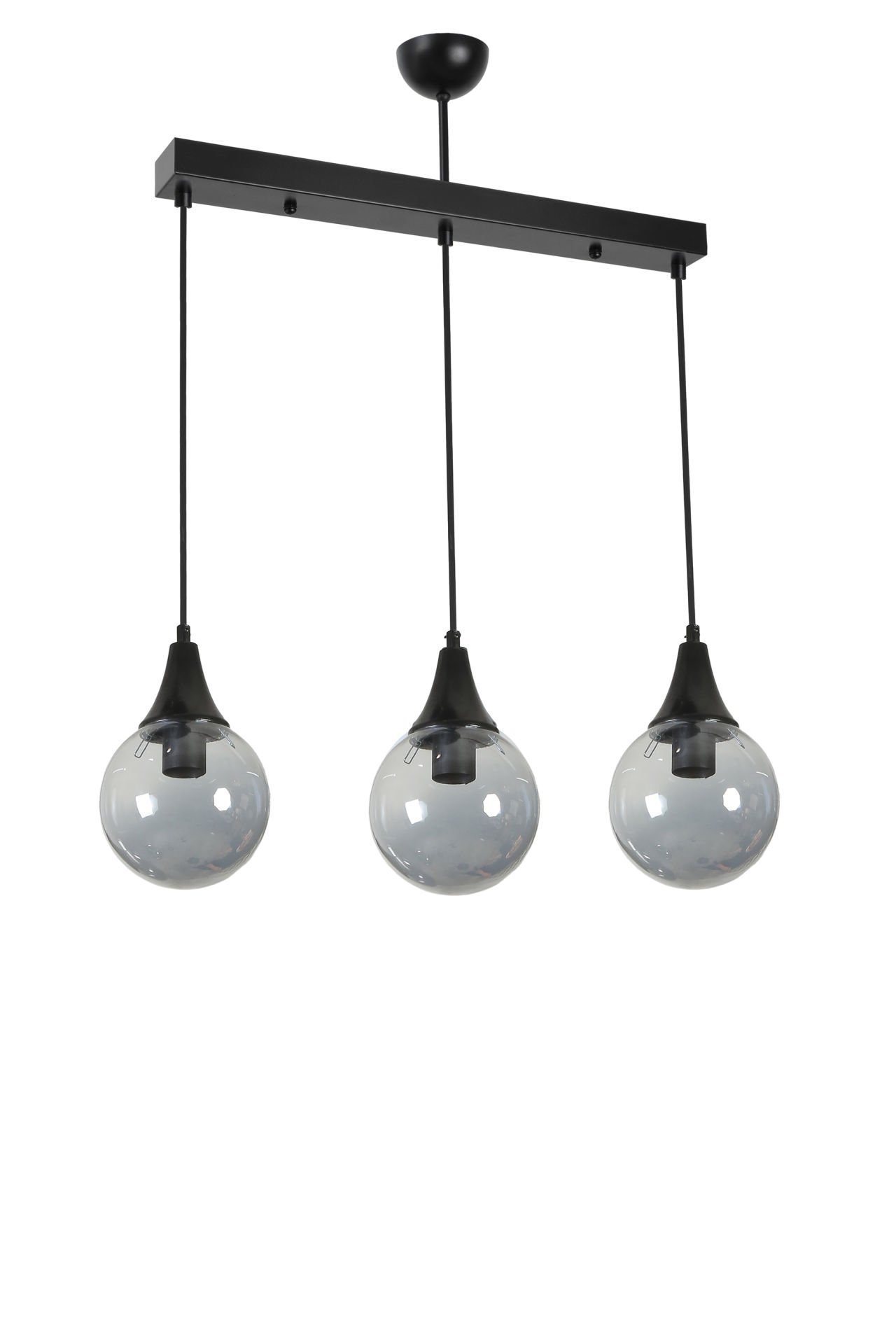 AFRA 3 LÜ SIRALI SİYAH FÜME CAMLI SARKIT