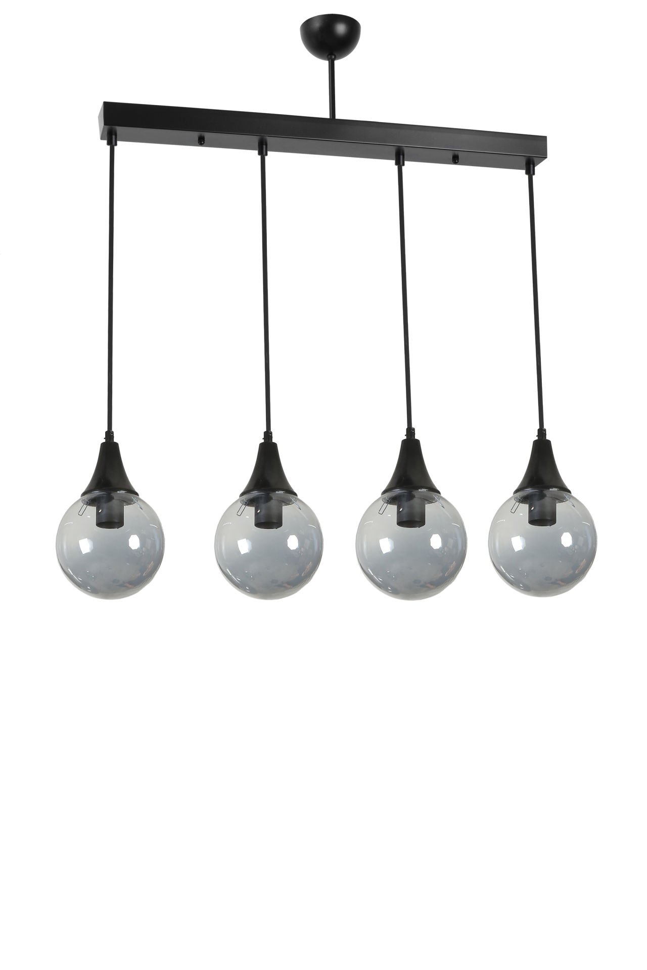 AFRA 4 LÜ SIRALI SİYAH FÜME CAMLI SARKIT