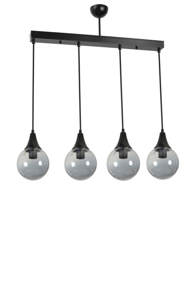 AFRA 4 LÜ SIRALI SİYAH FÜME CAMLI SARKIT