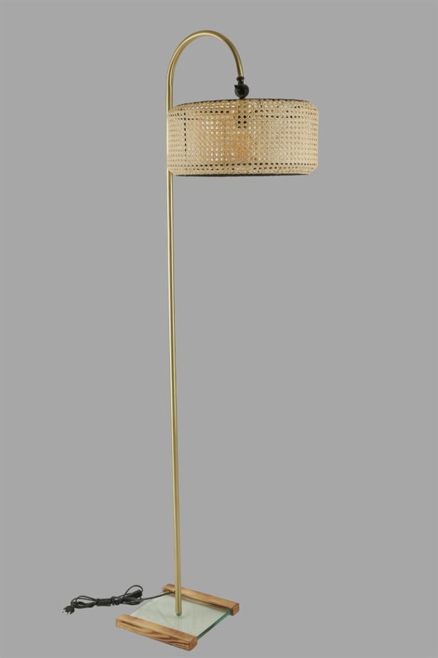 KUMRU ESKİTME LAMBADER SİLİNDİR RATTAN ABAJURLU