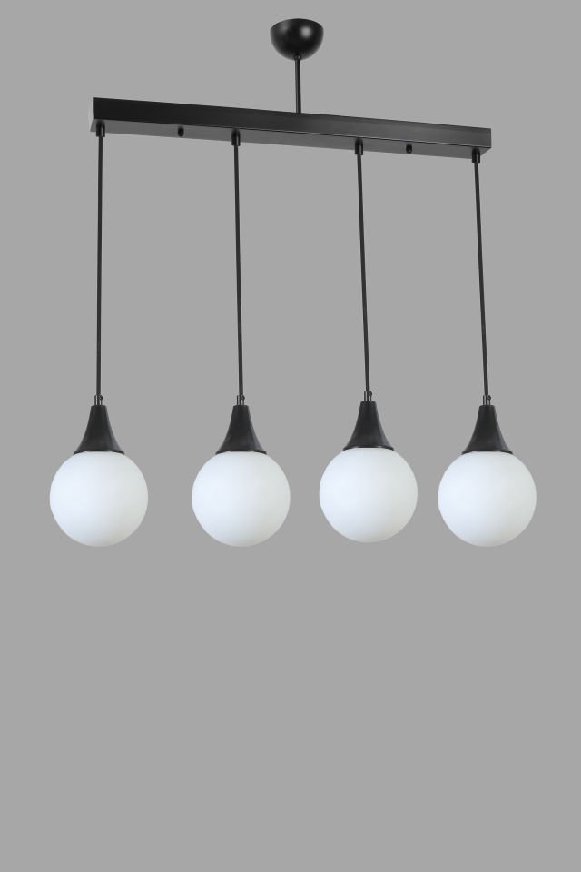 AFRA 4 LÜ SIRALI SİYAH BEYAZ CAMLI SARKIT