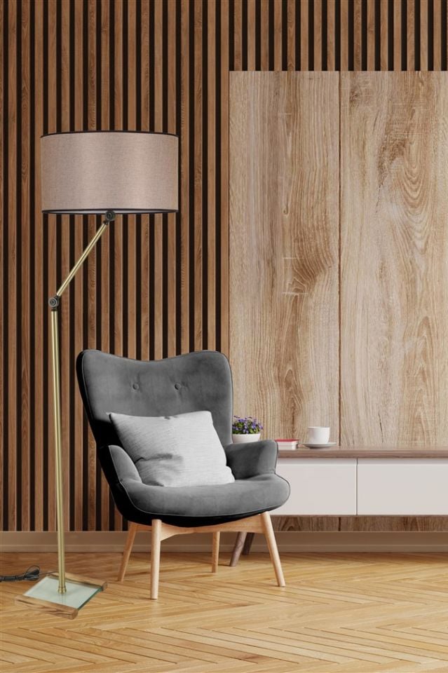 MİLAS ESKİTME LAMBADER SİLİNDİR KOYU HASIR ABAJURLU