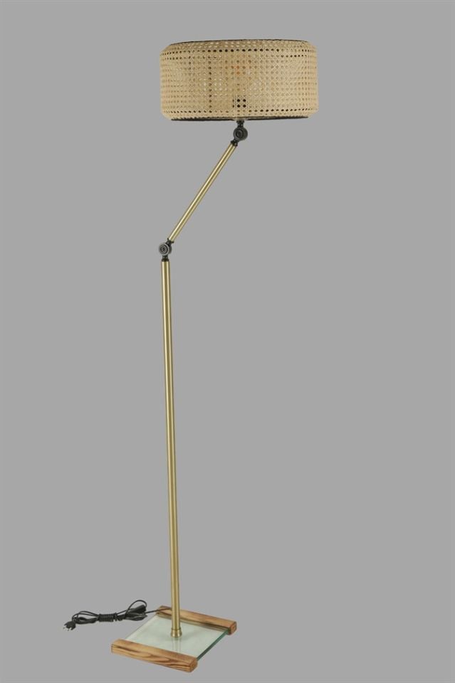 MİLAS ESKİTME LAMBADER SİLİNDİR RATTAN ABAJURLU