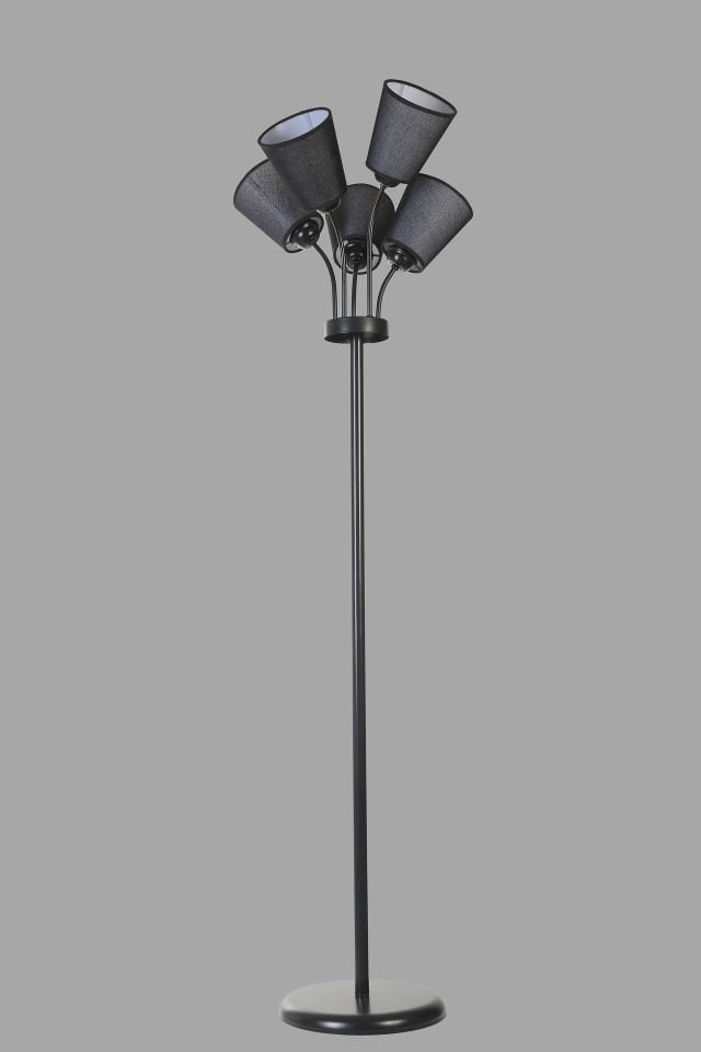 GÜNEŞ 5 Lİ SİYAH HASIR SİYAH ABAJURLU LAMBADER