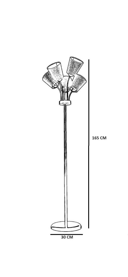 GÜNEŞ 5 Lİ SİYAH HASIR SİYAH ABAJURLU LAMBADER