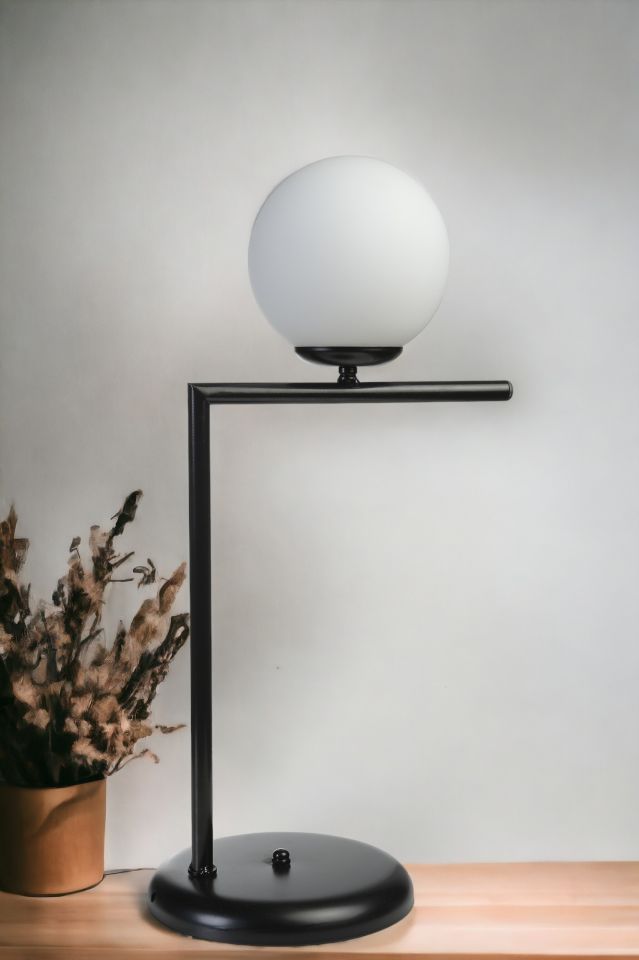 ARAZ SİYAH BEYAZ CAMLI MASA LAMBASI