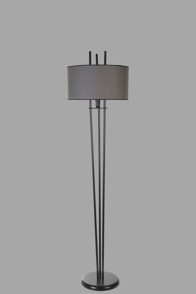 BELEN SİYAH LAMBADER SİLİNDİR KOYU GRİ ABAJURLU