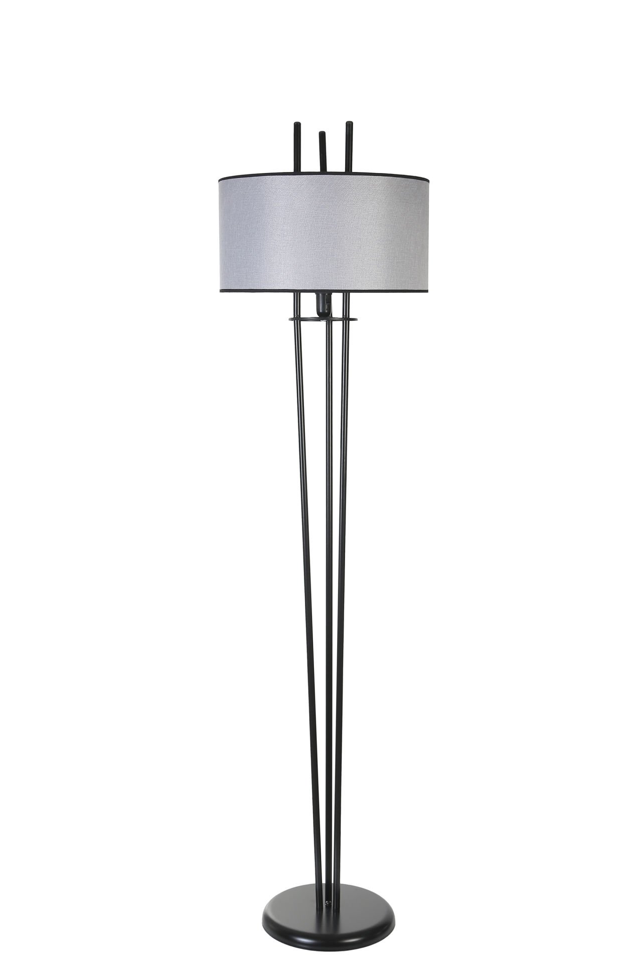 BELEN SİYAH LAMBADER SİLİNDİR HASIR GRİ ABAJURLU