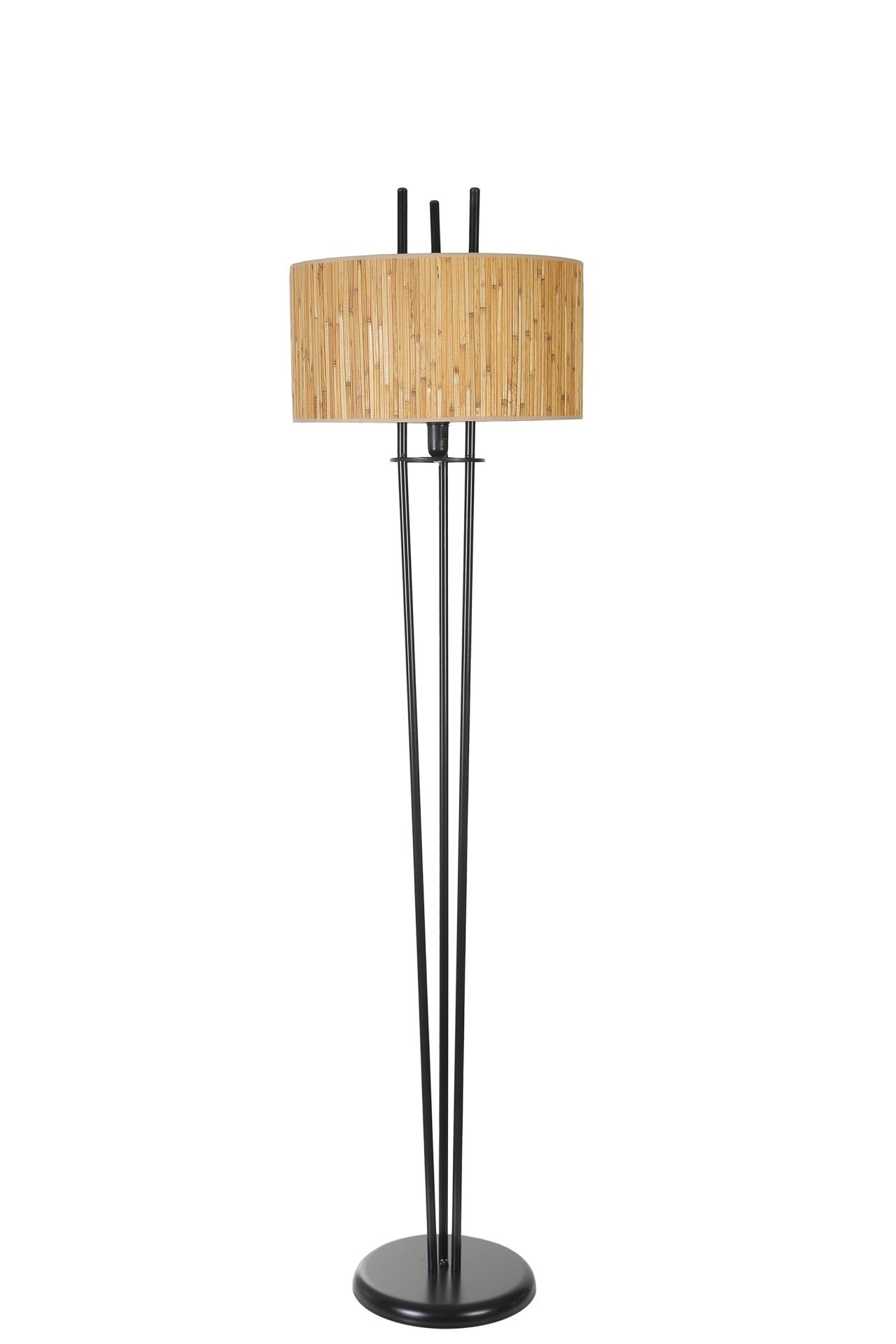 BELEN SİYAH LAMBADER SİLİNDİR BAMBU 07 ABAJURLU