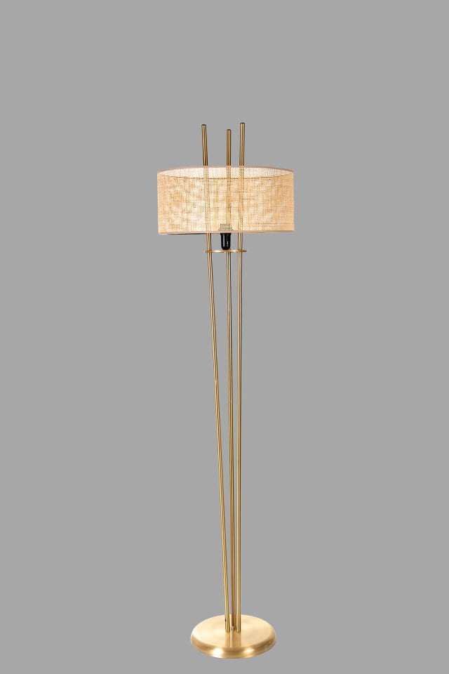 BELEN ESKİTME LAMBADER SİLİNDİR ÖRGÜLÜ RATTAN ABAJURLU