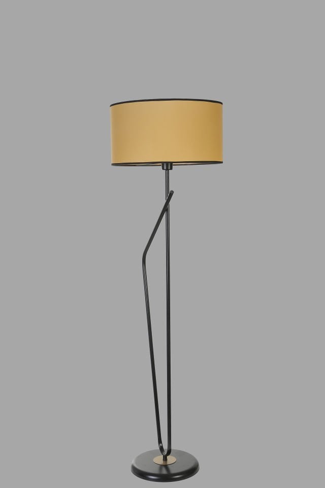 ALFA SİYAH LAMBADER SİLİNDİR HARDAL ABAJURLU