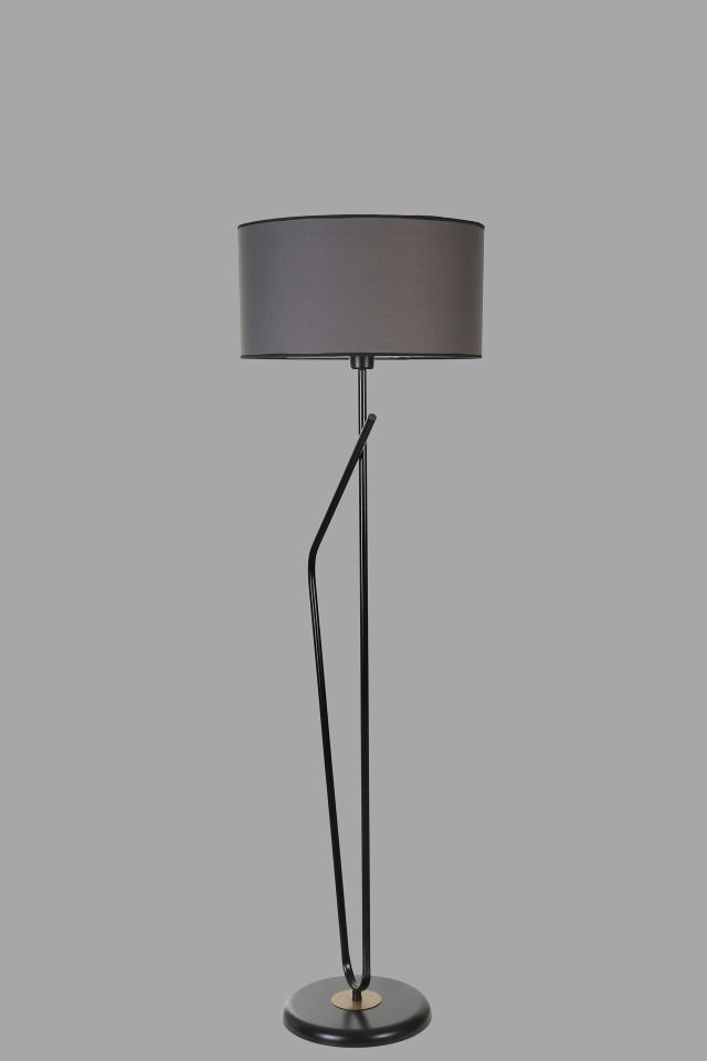 ALFA SİYAH LAMBADER SİLİNDİR KOYU GRİ ABAJURLU