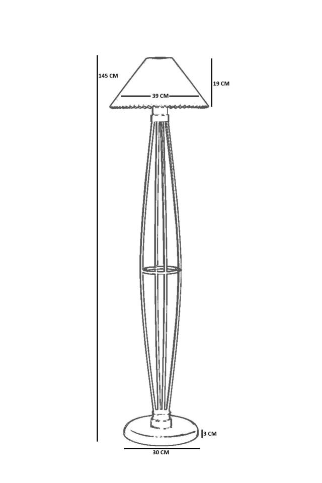 HEDAR SİYAH LAMBADER PİLELİ SİYAH ABAJURLU