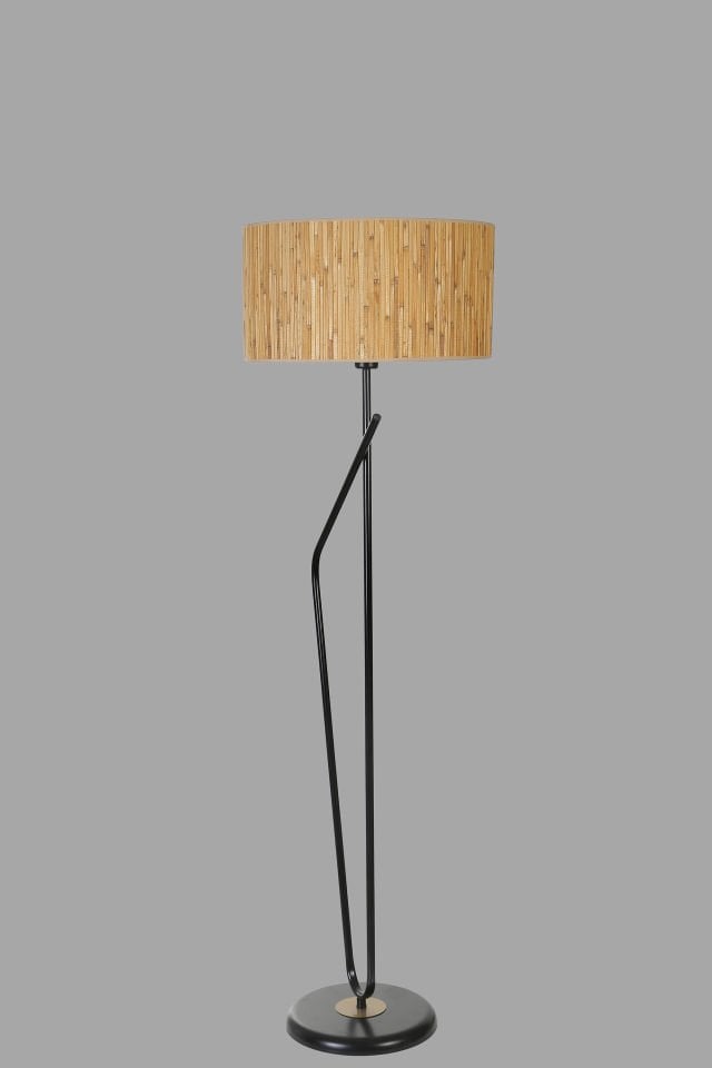 ALFA SİYAH LAMBADER SİLİNDİR BAMBU 07 ABAJURLU