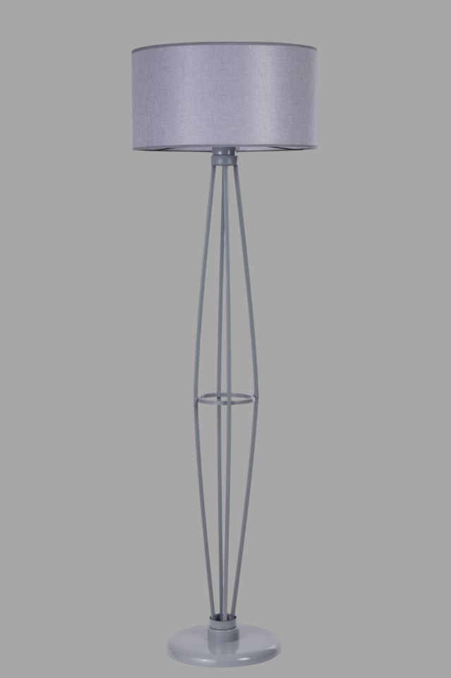 HEDAR GRİ LAMBADER SİLİNDİR HASIR GRİ ABAJURLU