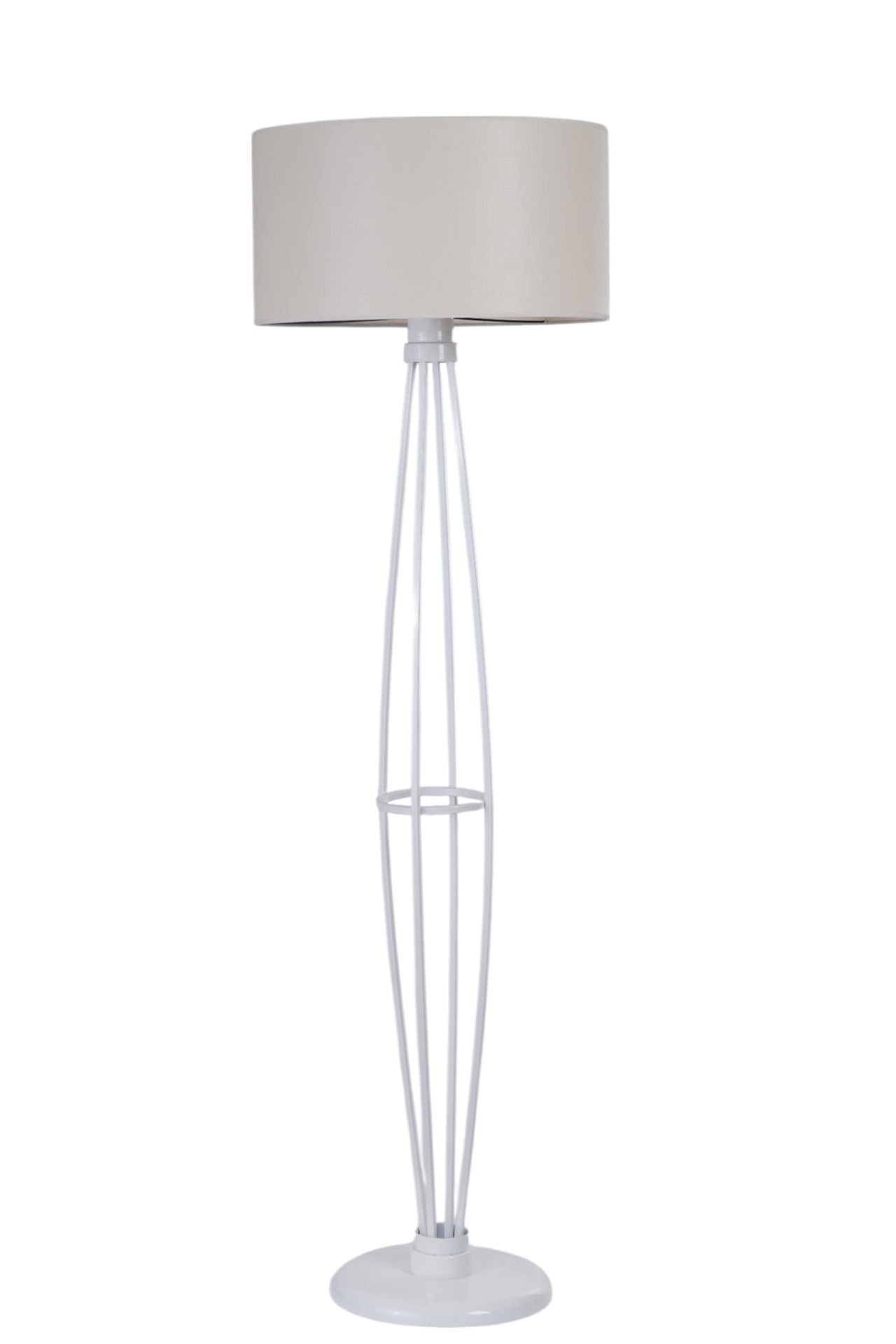 HEDAR BEYAZ LAMBADER SİLİNDİR FİNLİ KREM ABAJURLU