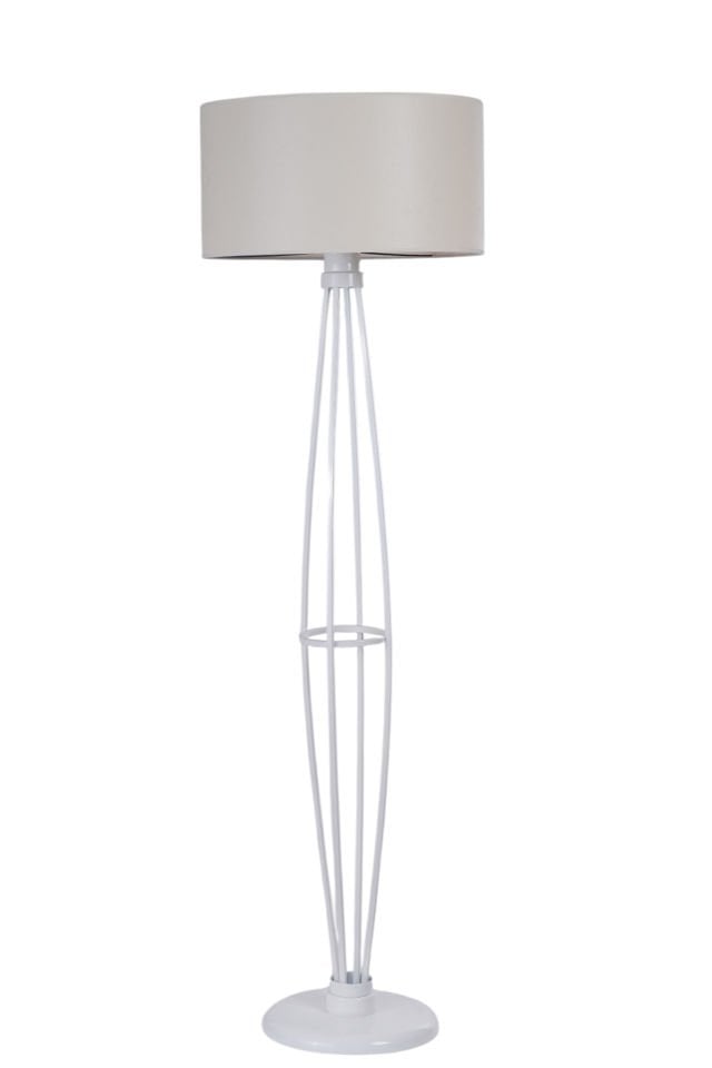 HEDAR BEYAZ LAMBADER SİLİNDİR FİNLİ KREM ABAJURLU