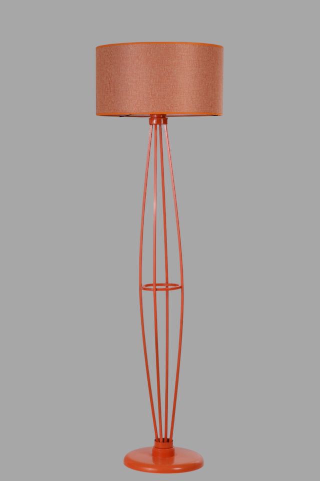 HEDAR TURUNCU LAMBADER SİLİNDİR HASIR TURUNCU ABAJURLU