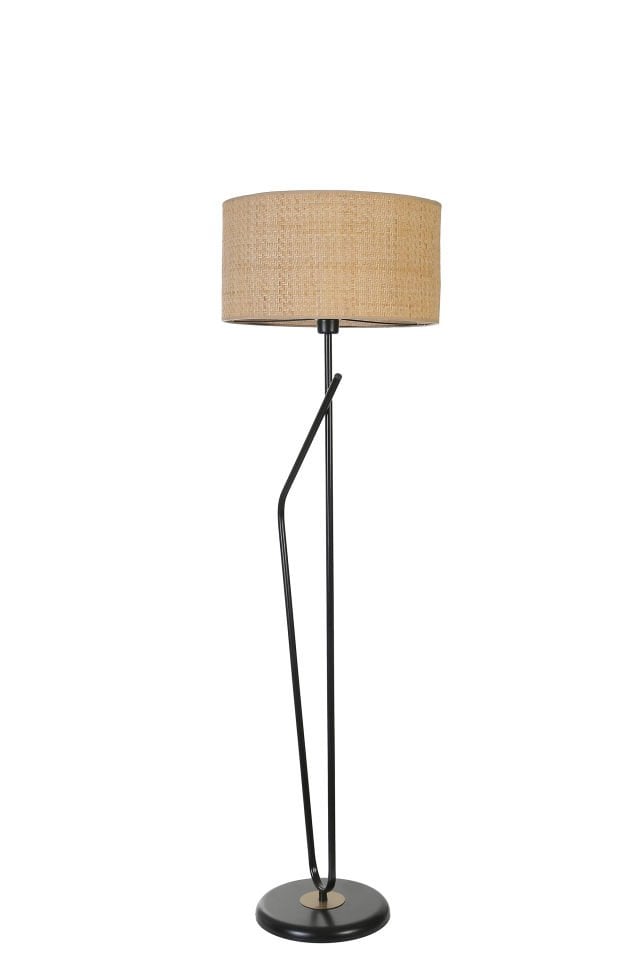 ALFA SİYAH LAMBADER SİLİNDİR HASIR RATTAN ABAJURLU