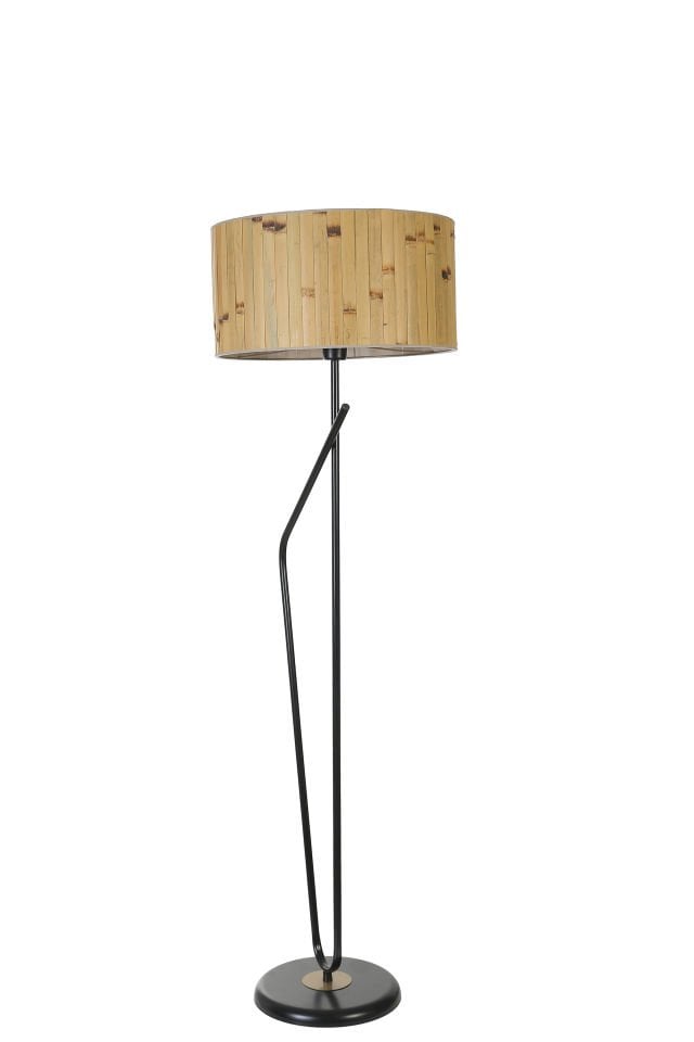ALFA SİYAH LAMBADER SİLİNDİR BAMBU 02 ABAJURLU