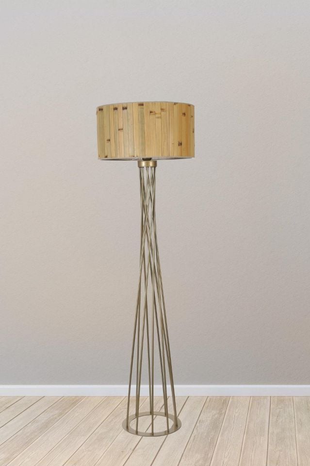 HAVİN ESKİTME LAMBADER SİLİNDİR BAMBU 02 ABAJURLU