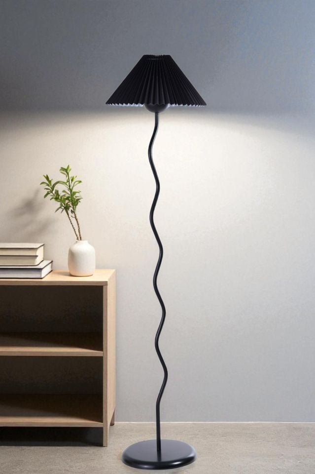 EVA SİYAH LAMBADER PİLELİ SİYAH ABAJURLU