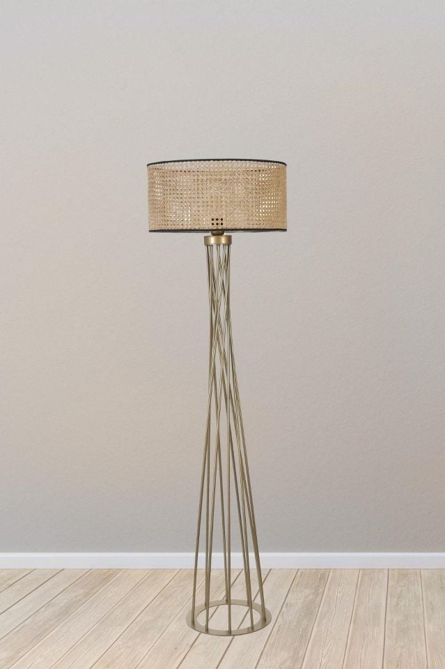 HAVİN ESKİTME LAMBADER SİLİNDİR RATTAN ABAJURLU