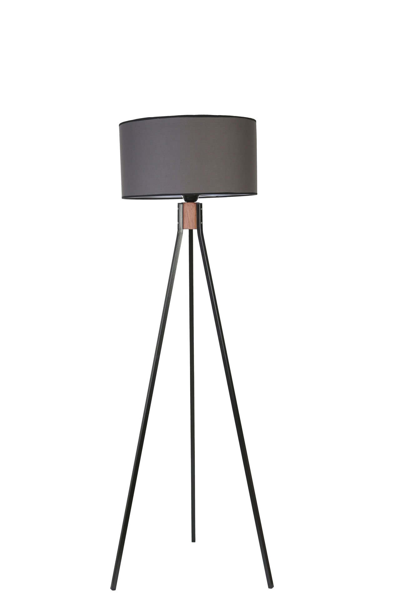 FISCO TRİPOD SİYAH LAMBADER SİLİNDİR KOYU GRİ ABAJURLU