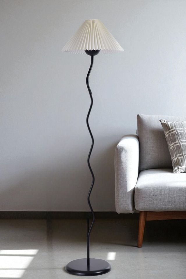 EVA SİYAH LAMBADER PİLELİ KREM ABAJURLU