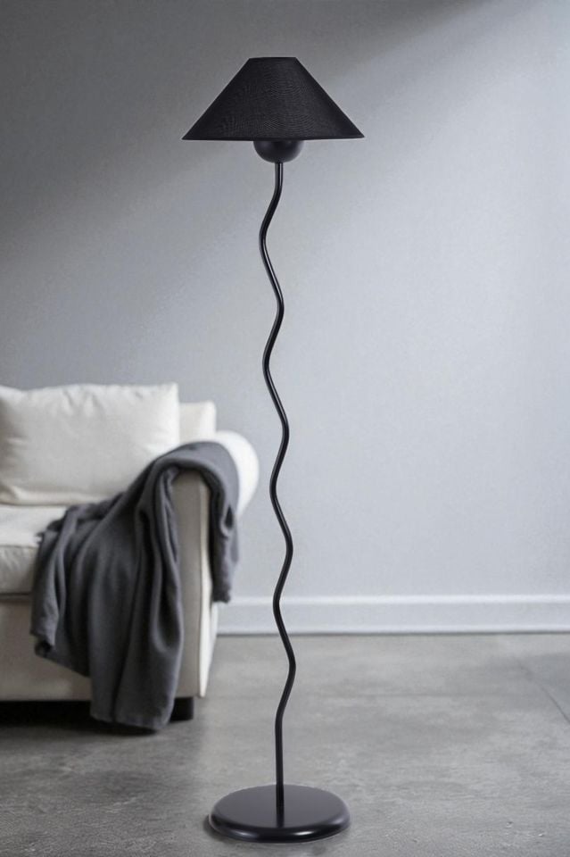 EVA SİYAH LAMBADER HASIR SİYAH ABAJURLU