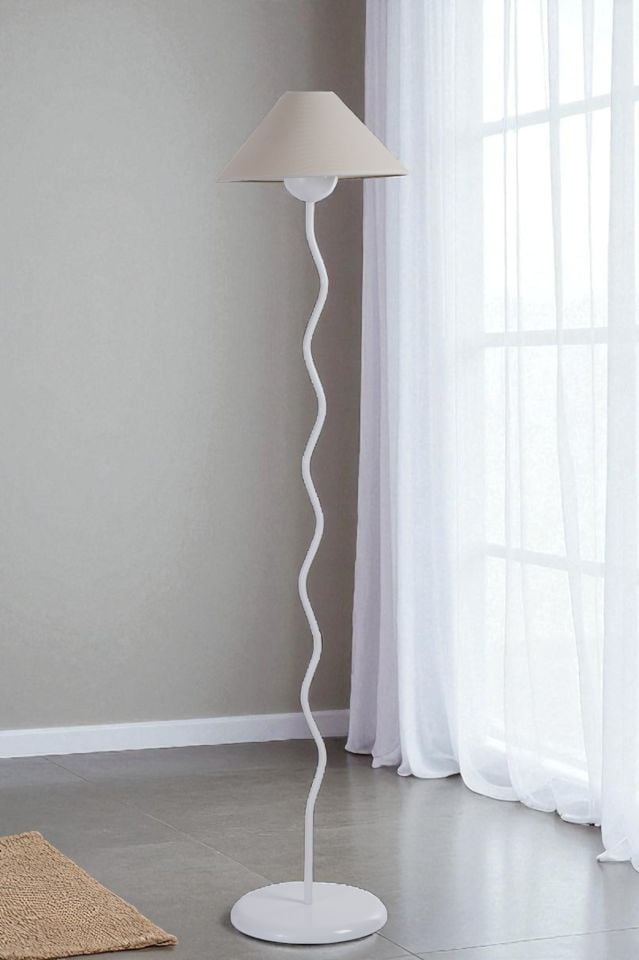 EVA BEYAZ LAMBADER FİNLİ KREM ABAJURLU