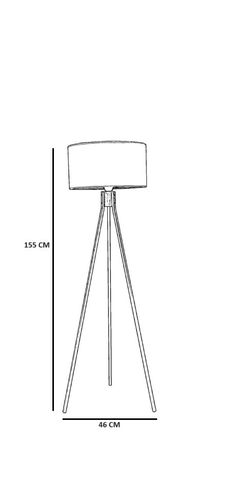 FISCO TRİPOD SİYAH LAMBADER SİLİNDİR BAMBU 01 ABAJURLU